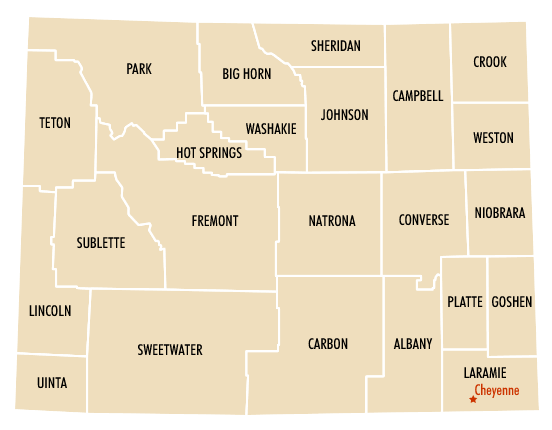 Map of Wyoming