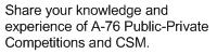 Share your knowledge and experience of commercial services management.