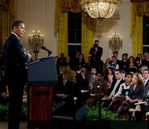 Date: 02/09/2009 Description: President Obama delivers remarks at press conference. White House Photo