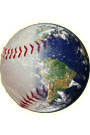 A baseball blends into Planet Earth