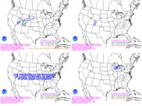 Day 3 probability of snow greater than or equal to 4, 8, and 12 inches and freezing rain greater 
            than or equal to .25 inch