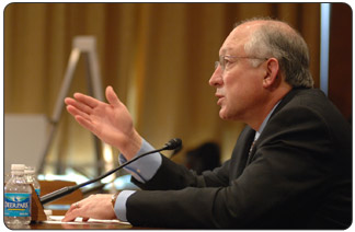 Secretary of the Interior Ken Salazar describes President Obama's proposed budget for 2010 as a fiscally responsible, tough choice blueprint that stresses transparency, accountability and responsibility to American taxpayers.  [Photo Credit: Tami Heilemann, DOI-NBC]