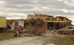 photo of a home demolished by a twister