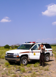 Ranger with patrol vehicle.