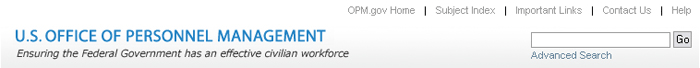 Screenshot of OPM website header