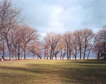 Lake Michigan in late autumn seen from the campus of Northwestern University