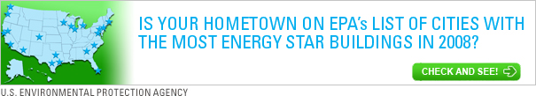 Is your hometown on EPA's list of cities with the most ENERGY STAR buildings in 2008?