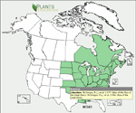 PLANTS Profile distribution map featuring new mouseover documentation (NRCS image -- click to enlarge)