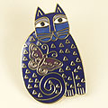 Indigo Cat and Butterfly Pin