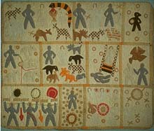 Pictoral Bible Quilt. About 1886. 