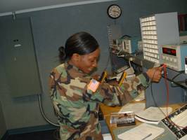 Photo of Soldier using test equipment