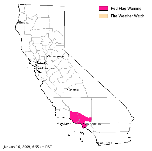 California Fire Weather Map