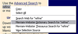 Merriam-Webster Right-Click Search
