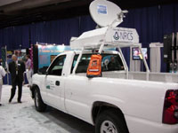 A truck equipped with a satellite dish and a Global Positioning System was a highlight in the NRCS booth.