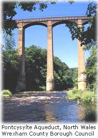 Picture of an old aqueduct at Pontcysylte Aqueduct, North Wales, UK, courtesy of the Wrexham County Borough Council. 