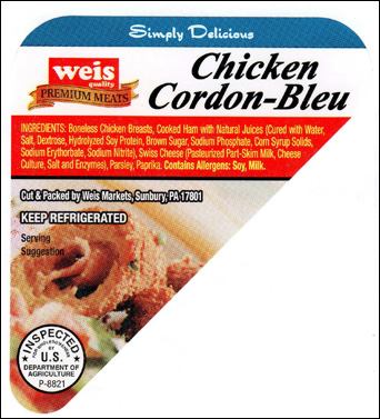 Label of recalled product