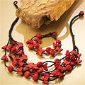 Cinnabar Flower and Butterfly Jewelry