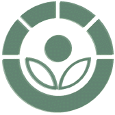 Radura Symbol; a broken green circle around a stylized flower