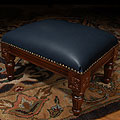 Louis XVI-Style Footstool - Navy