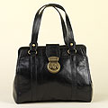 Grazia Black Leather Handbag