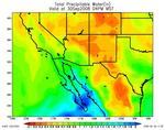 Model precipitable water  image from the latest RUC model run