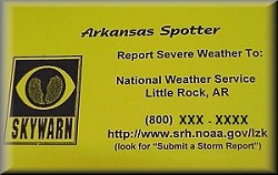 Arkansas Spotter's Card