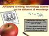 Slide: Advances in energy technology depend on the diffusion of knowledge