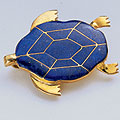 Lapis Turtle Pin