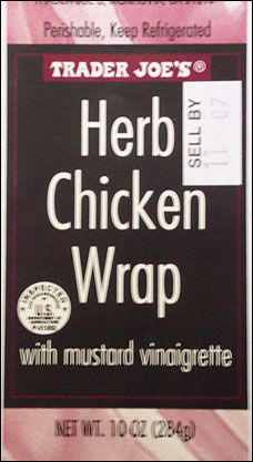 Label of recalled Herb Chicken Wrap