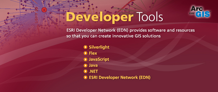 Developer Tools - ESRI Developer Network (EDN) provides software and resources so that you can create innovative GIS solutions.