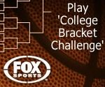 Play 'College Bracket Challenge' // Photo illustration of bracket & basketball (© Burazin/Getty Images)