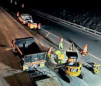 Photo of crews working on highway