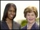 President Bush, Mrs. Bush, and Secretary Spellings with Teacher of the Year Kim Oliver on the South Lawn at the White House.