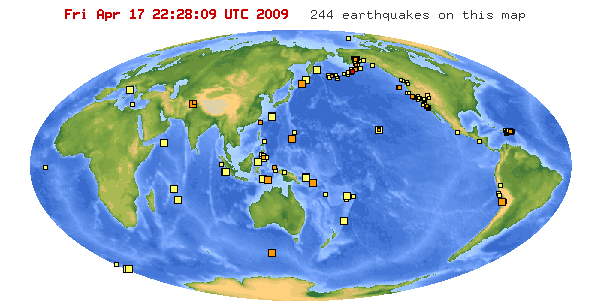 World Recent Earthquake Map