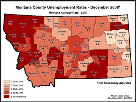 County Unemployment Rates Map