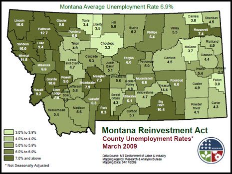 County Unemployment Rates Map