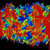 This movie shows what would happen when bacteria multiply in a confined space. The container is only deep enough to accommodate one layer of bacteria. Individual bacteria are color-coded to indicate their orientation: from blue (perpendicular to the container walls) to red (parallel to the walls).