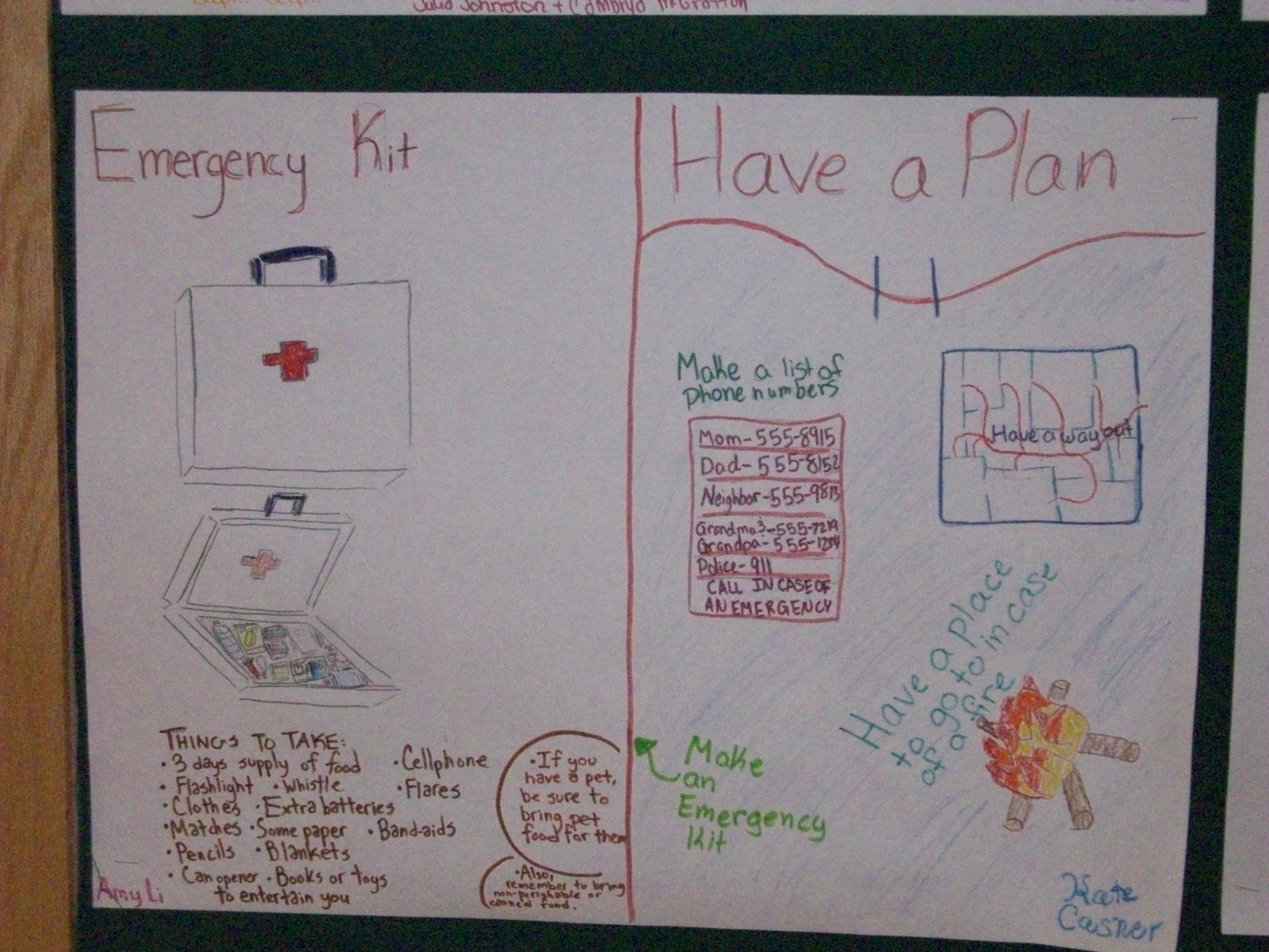 preparedness poster drawn by a student