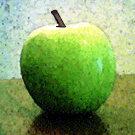 Stylized Picture of a Green Apple
