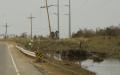 A lineman checks downed power lines in Texas