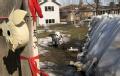 Neighborhood sand bag levee in North Dakota