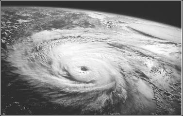 Satellite image of a hurricane