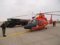 Coast Guard helicopter at the airport in North Dakota