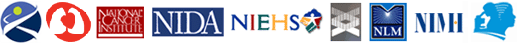 NIGMS, NHLBI, NCI, NIDA, NIEHS, NHGRI, NLM, NIMH, ORWH logos