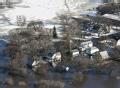 Flooded neighborhood in Fargo, North Dakota