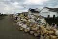 The aftermath of sandbagging in an Iowa neighborhood