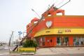 Damaged building on South Padre Island in Texas