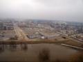 Aerial of the Red River of the North in Fargo, North Dakota