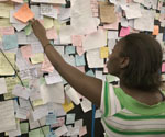 Image of a Red Cross message board