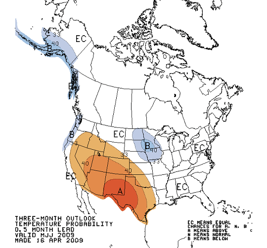 Latest 90 Day Temperature Outlook